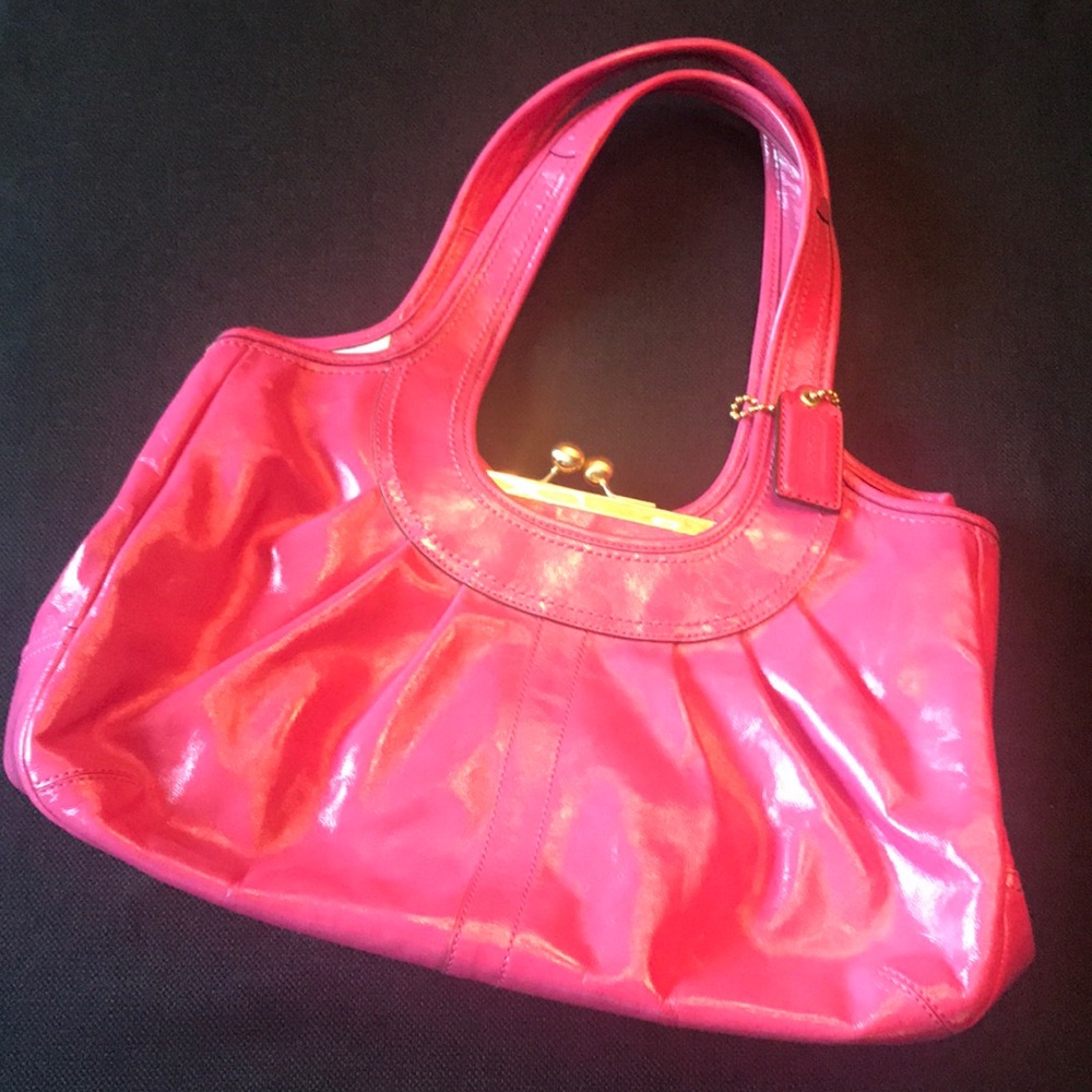 Pink Patent Leather COACH Purse.